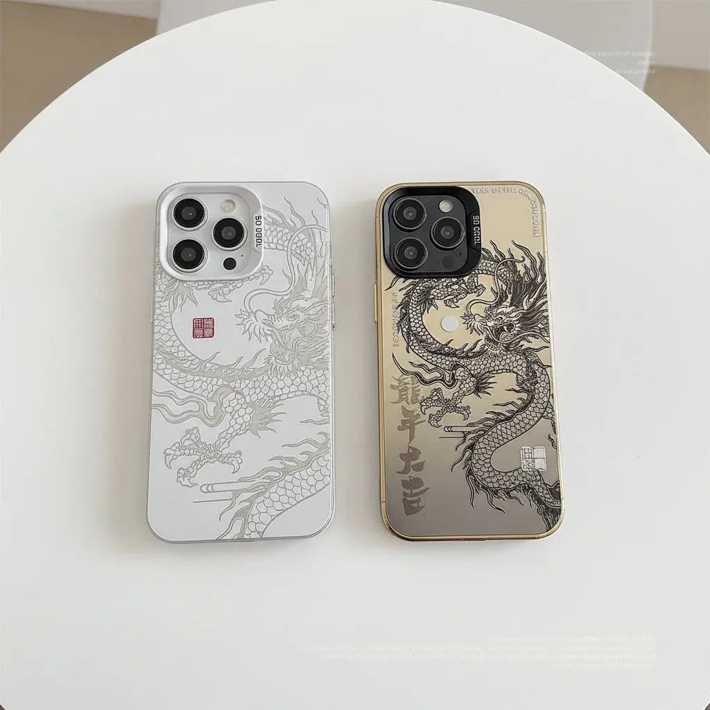 Luxury Dragon Embossed iPhone Cases - GlowNestTechBlueiPhone 17 Pro MaxLuxury Dragon Embossed iPhone Cases