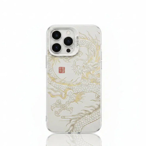 Luxury Dragon Embossed iPhone Cases - GlowNestTechWhiteiPhone 17 Pro MaxLuxury Dragon Embossed iPhone Cases