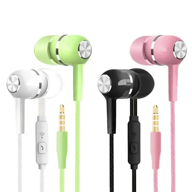 Wired Earphone Super Bass Earbud with Microphone - GlowNestTechBlackWired Earphone Super Bass Earbud with Microphone